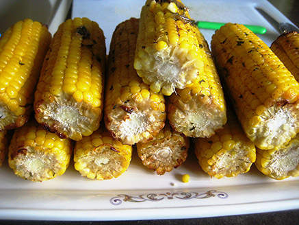 Corn Cobs in The Oven