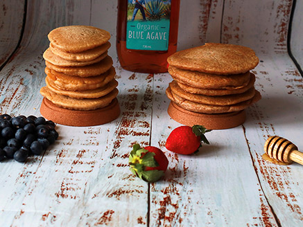 Vegan Spelt Pancakes with Blue Agave Syrup