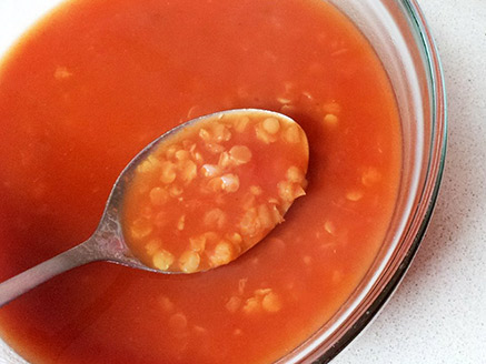 Vegan Tomato Soup with Orange Lentil