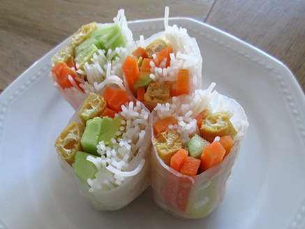 Vegan Spring Rolls Stuffed with Tofu and Vegetables