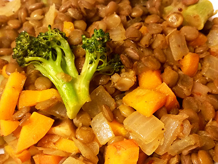 Stir-Fried Vegetables with Green Lentil