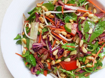 Colorful, Delicious and Healthy Baby Leaf and Vegetable Salad