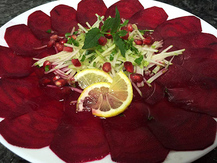 Beetroot Carpaccio with Apple and Celery