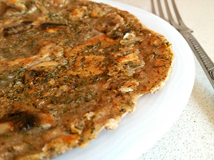 Vegan Omelette with Mushrooms, Dill and Parsley