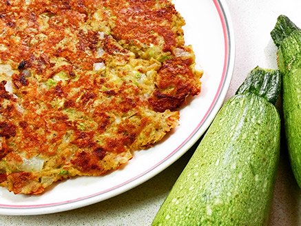 Gluten-Free Vegan Omelette with Onion and Zucchini