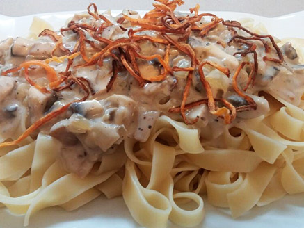 Pasta with Mushrooms and Soy Cream